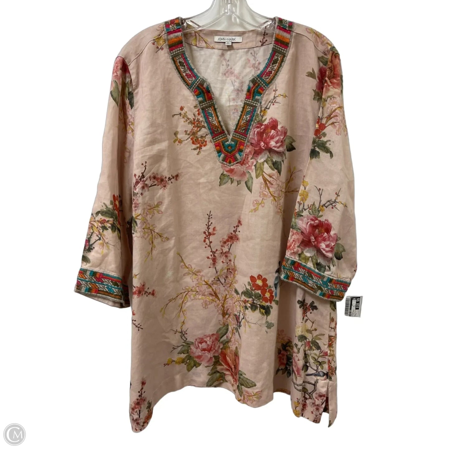 Top Long Sleeve By John Mark In Floral Print, Size: L