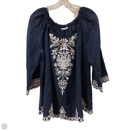 Top Long Sleeve By Charter Club In Navy, Size: Xl