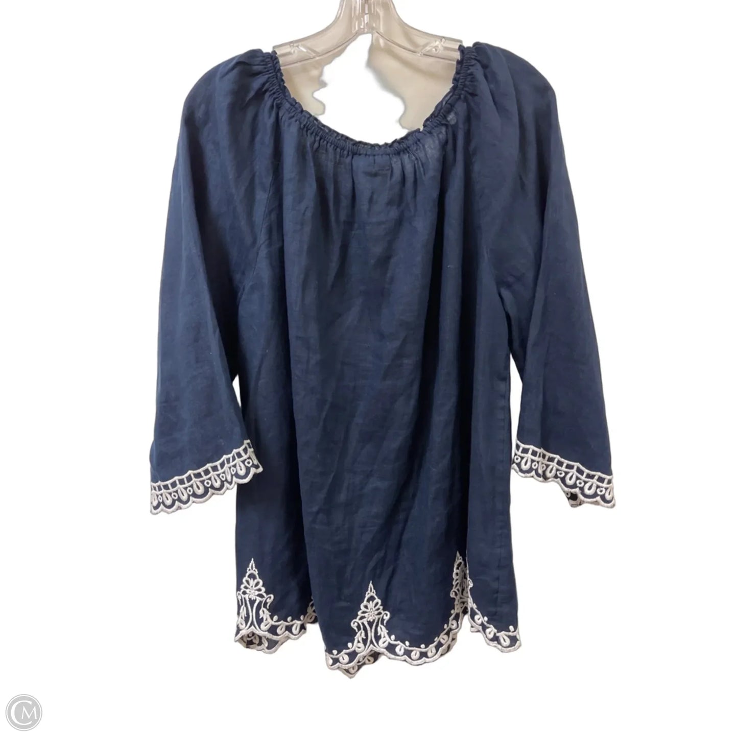 Top Long Sleeve By Charter Club In Navy, Size: Xl