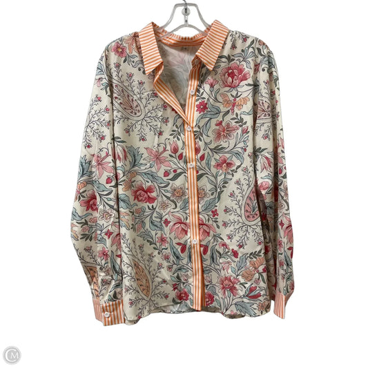 Blouse Long Sleeve By Clothes Mentor In Floral Print, Size: Xl