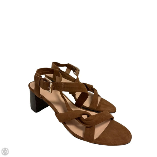 Sandals Heels Block By Loft In Brown, Size: 9