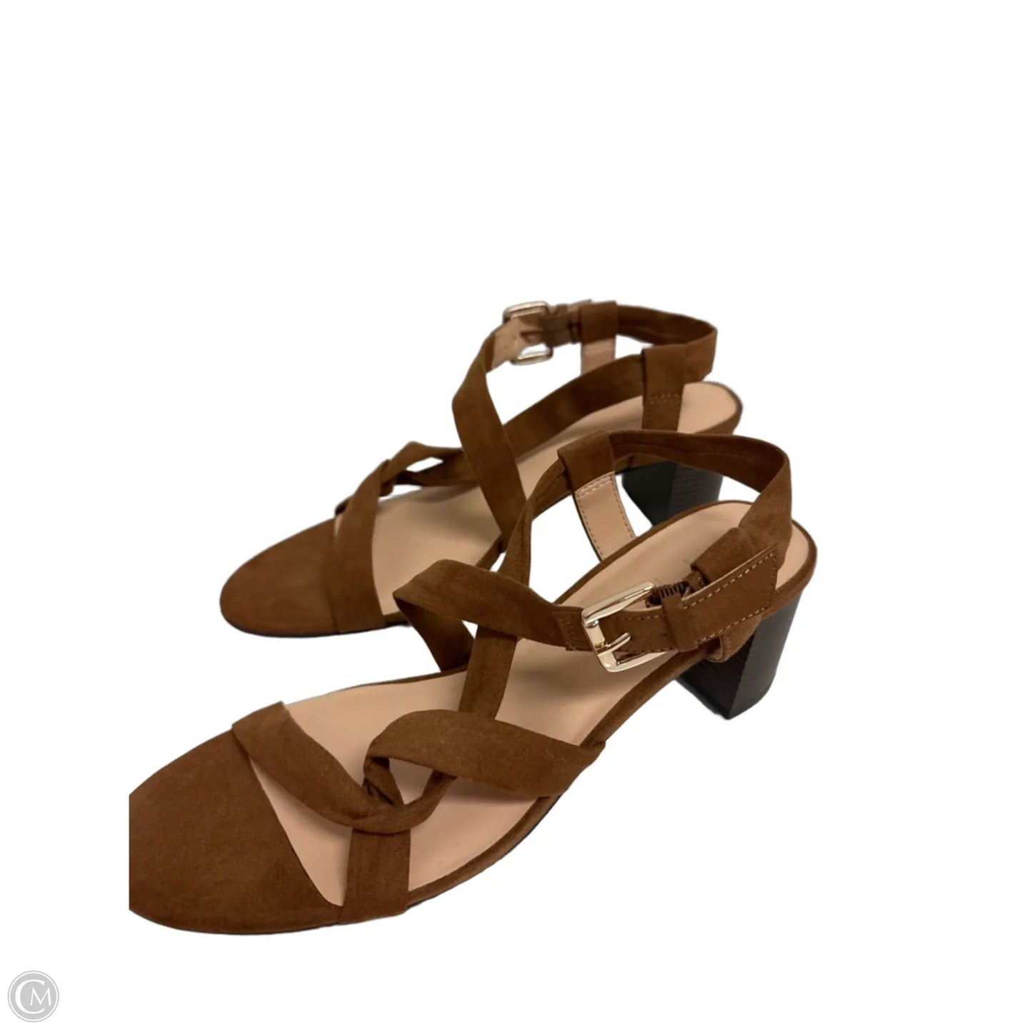 Sandals Heels Block By Loft In Brown, Size: 9