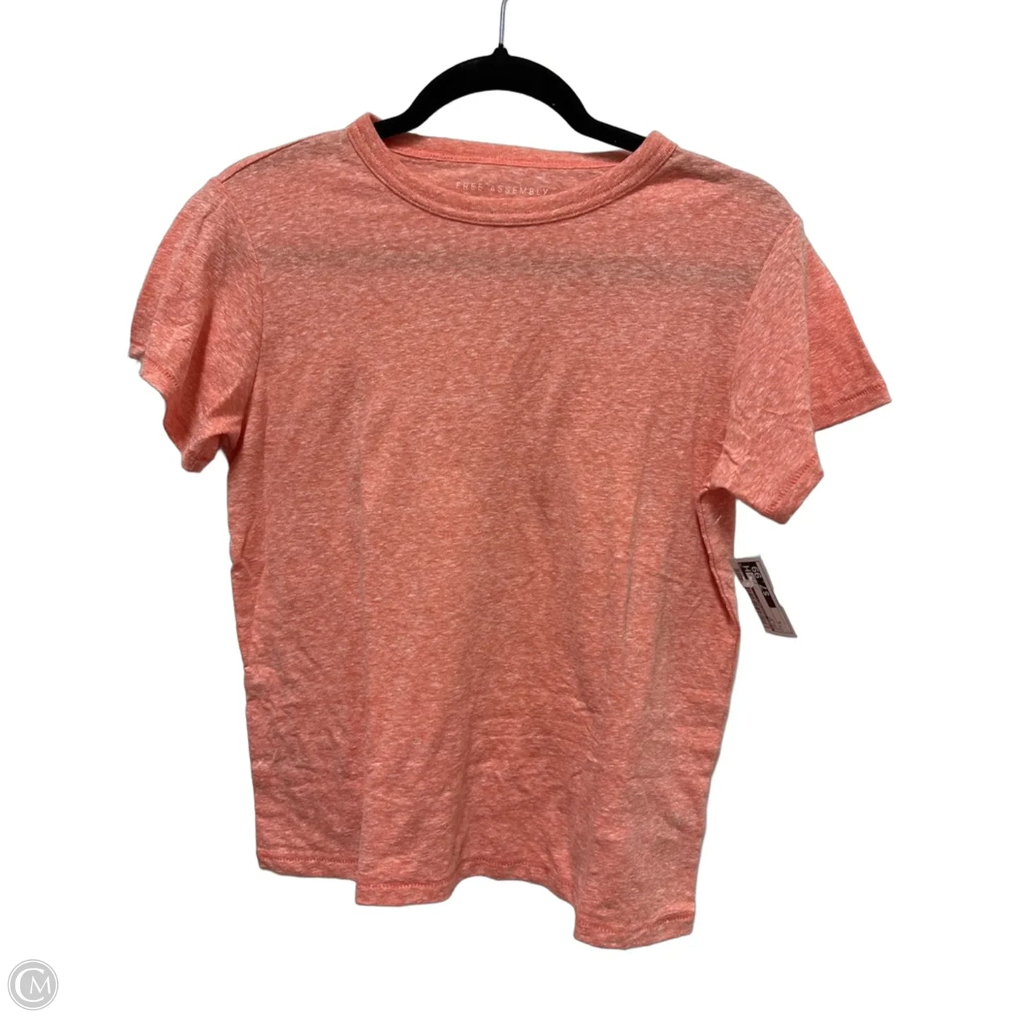 Top Short Sleeve By Free Assembly In Orange, Size: S