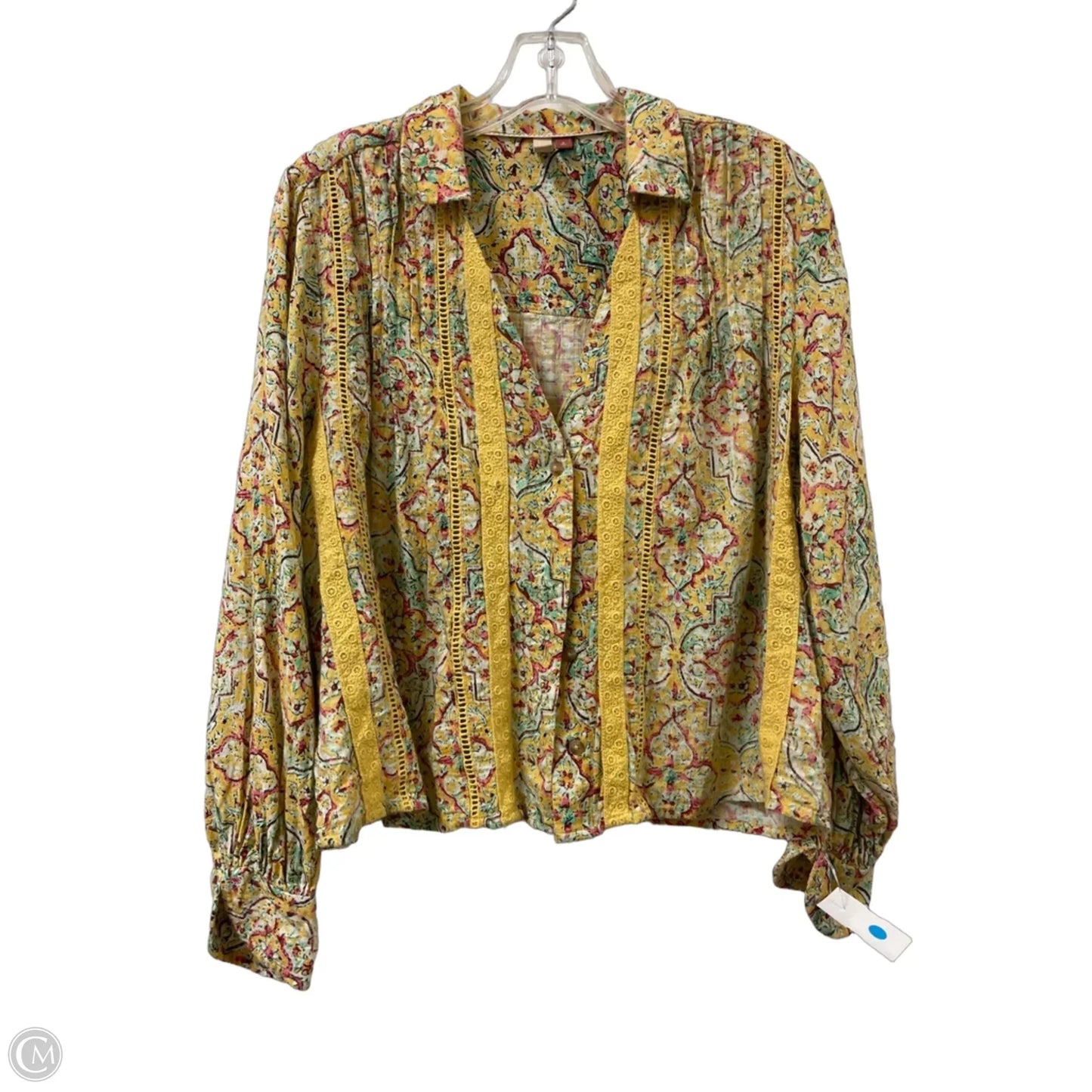 Blouse Long Sleeve By Pilcro In Yellow, Size: M