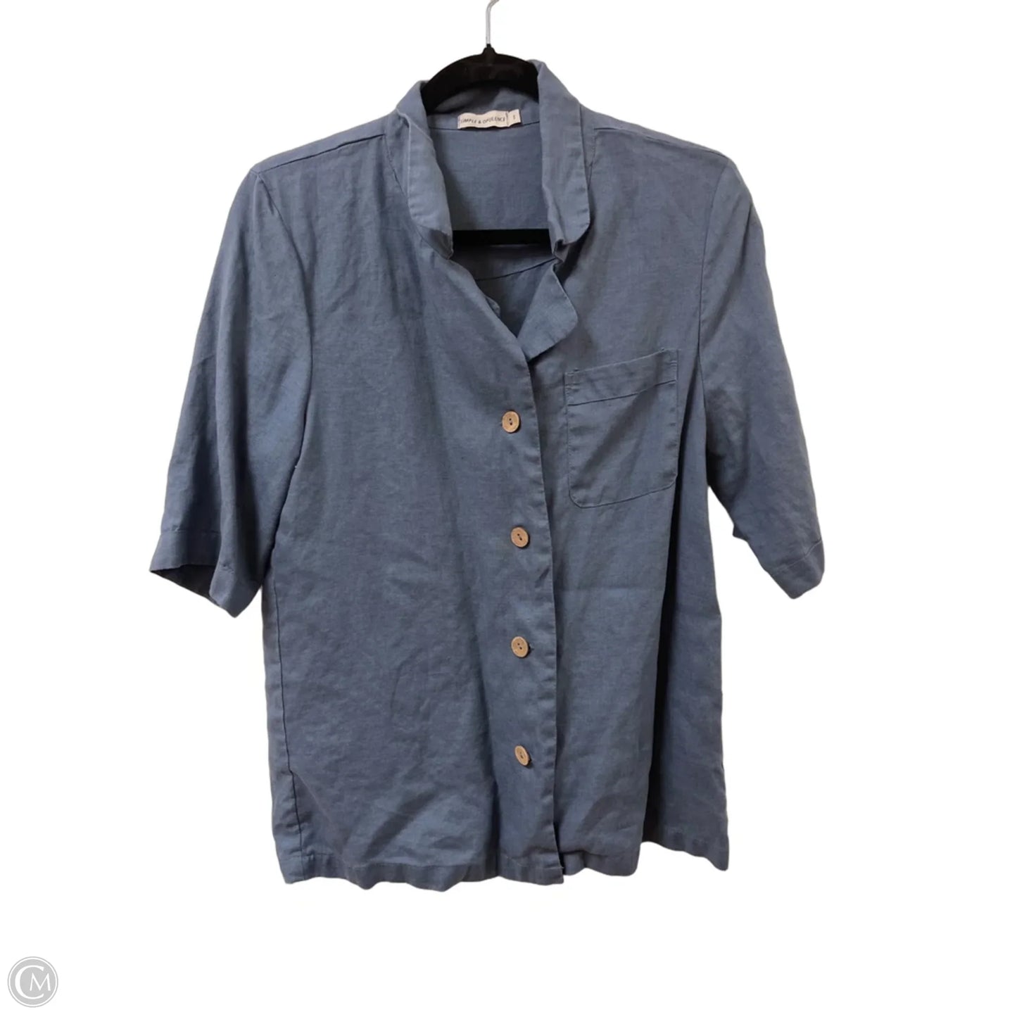 Blouse Short Sleeve By Clothes Mentor In Blue, Size: S