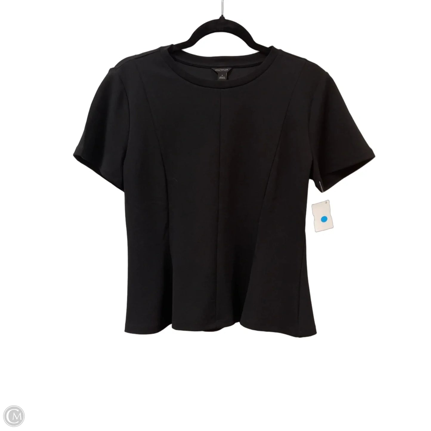 Top Short Sleeve By Ann Taylor In Black, Size: M
