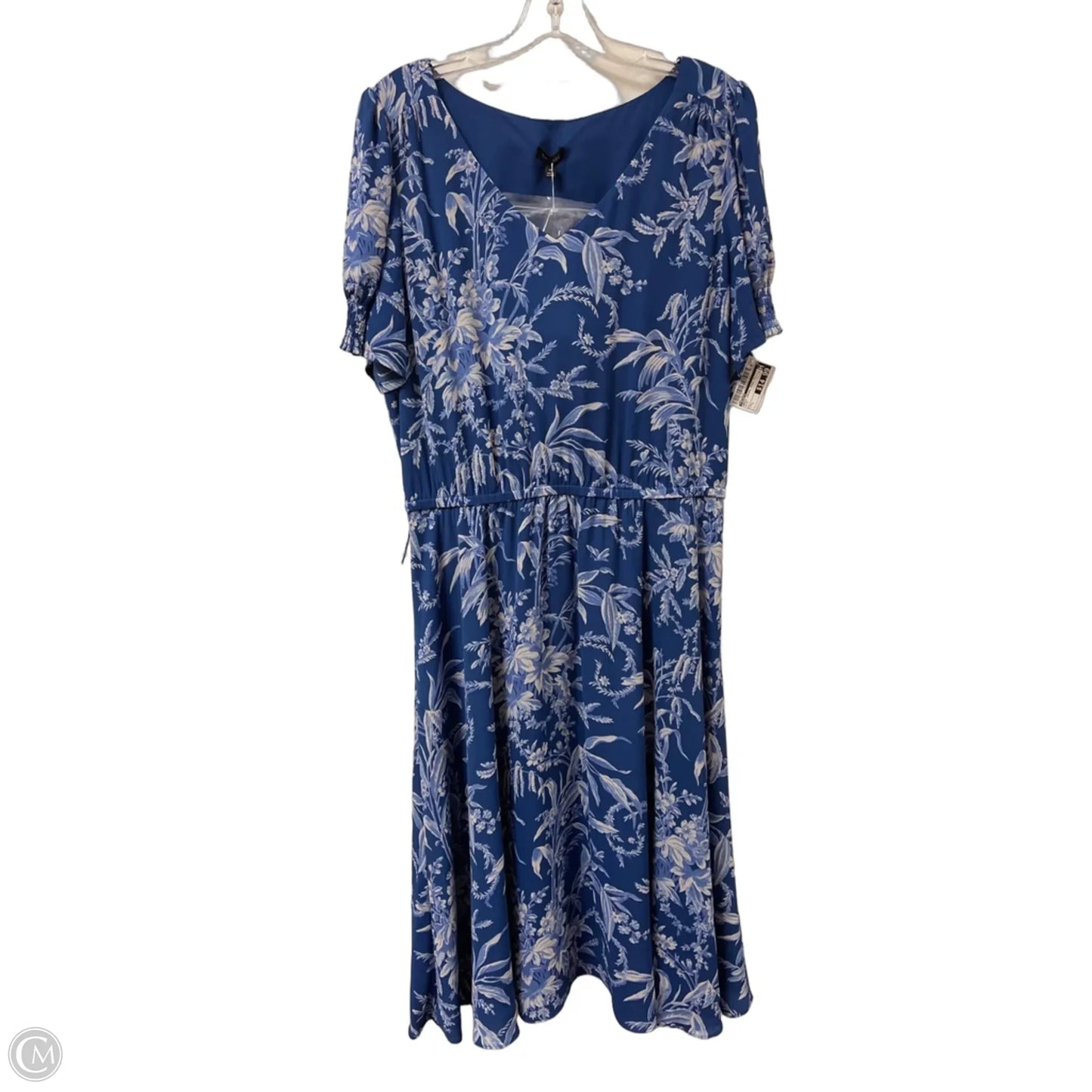 Dress Casual Midi By Talbots In Blue, Size: L