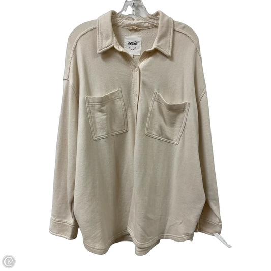 Jacket Shirt By Aerie In Cream, Size: L