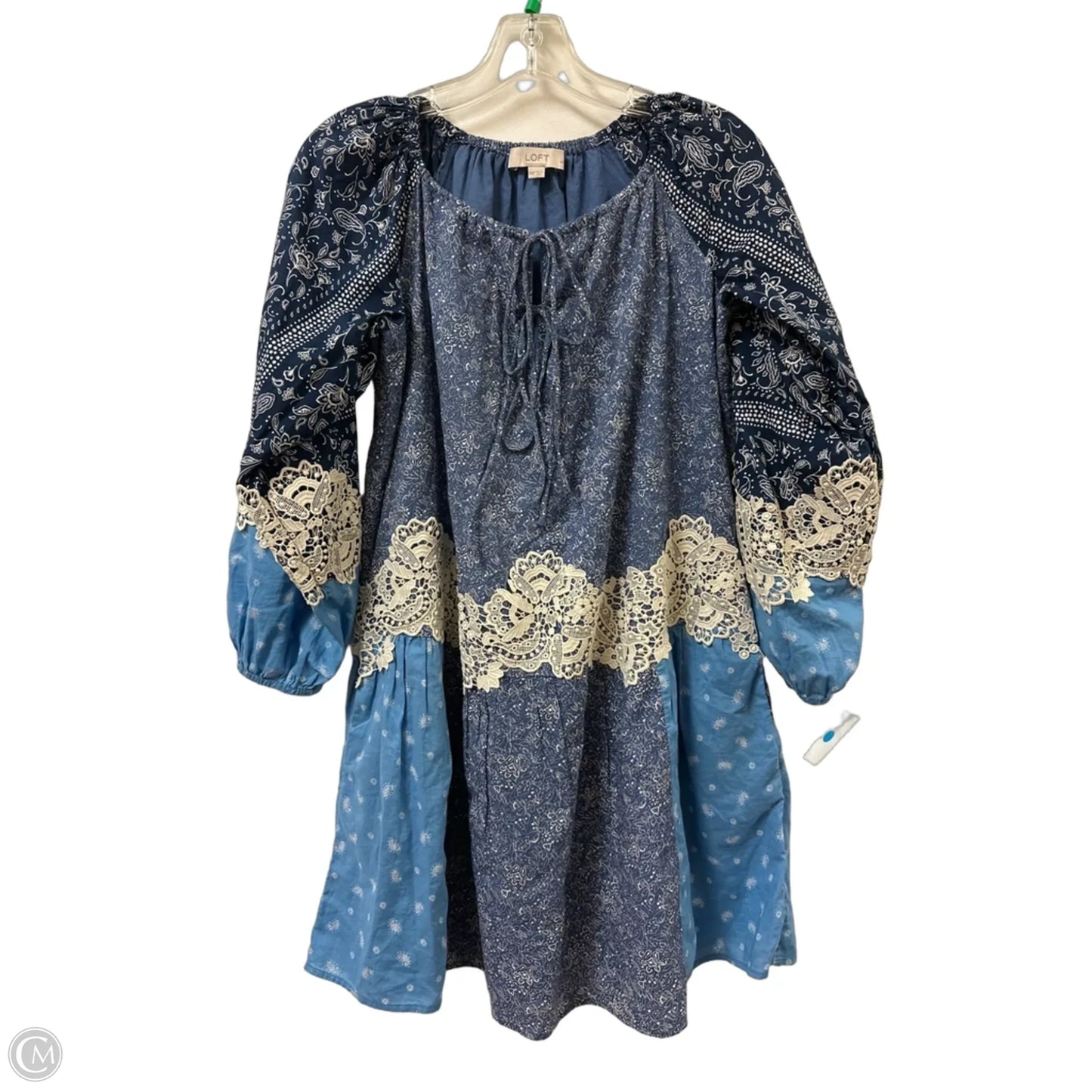 Dress Casual Midi By Loft In Navy, Size: Xxs