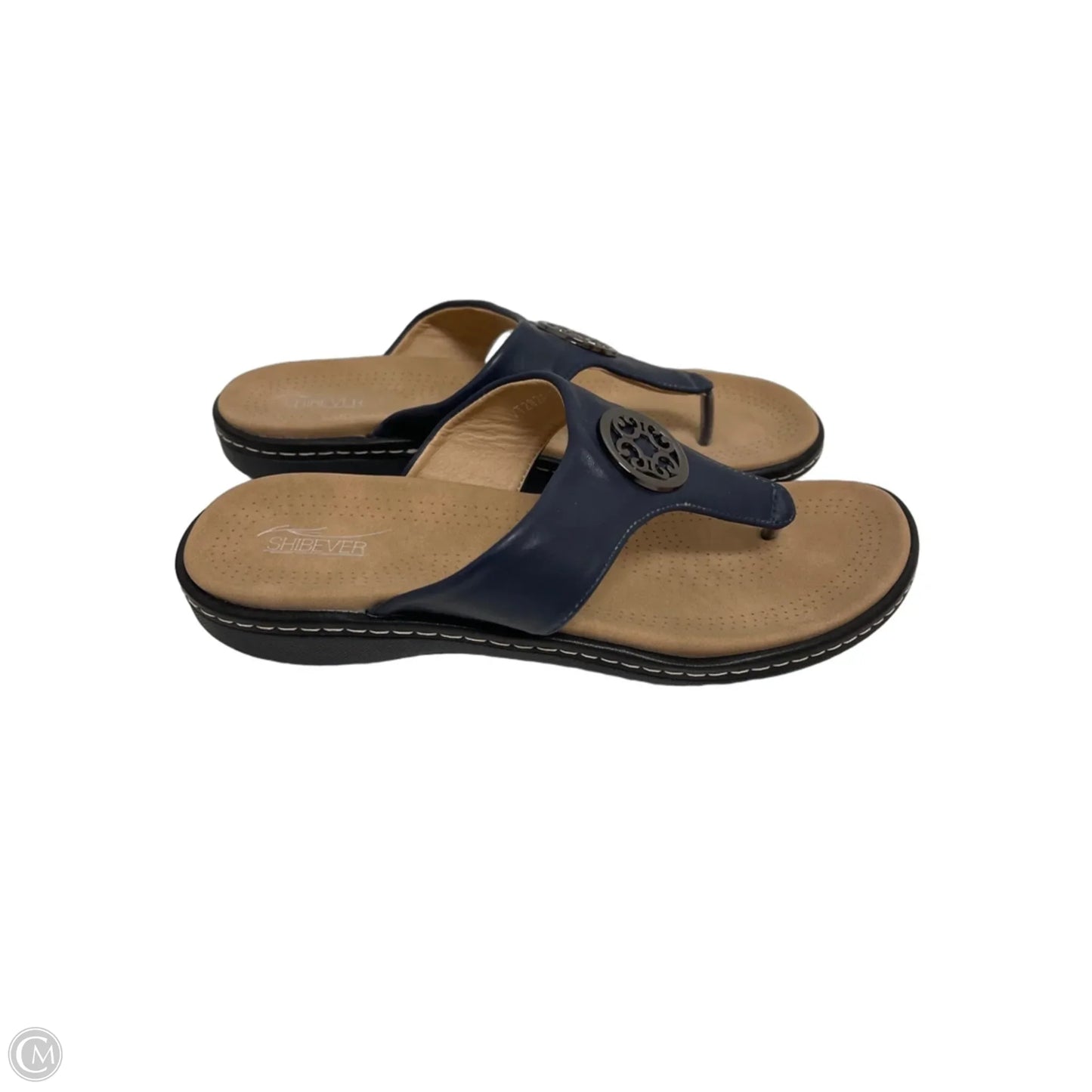 Sandals Flip Flops By Clothes Mentor In Navy, Size: 8.5