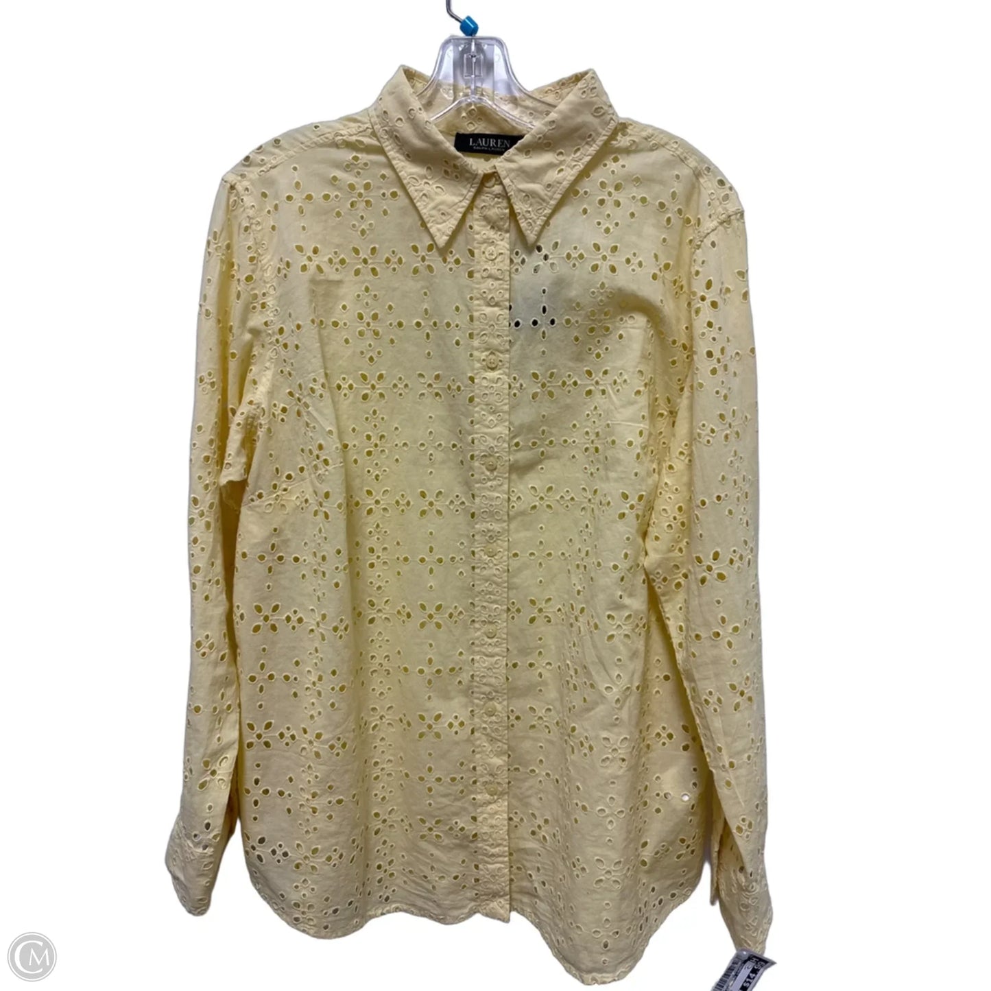 Blouse Long Sleeve By Lauren By Ralph Lauren In Yellow, Size: 1x