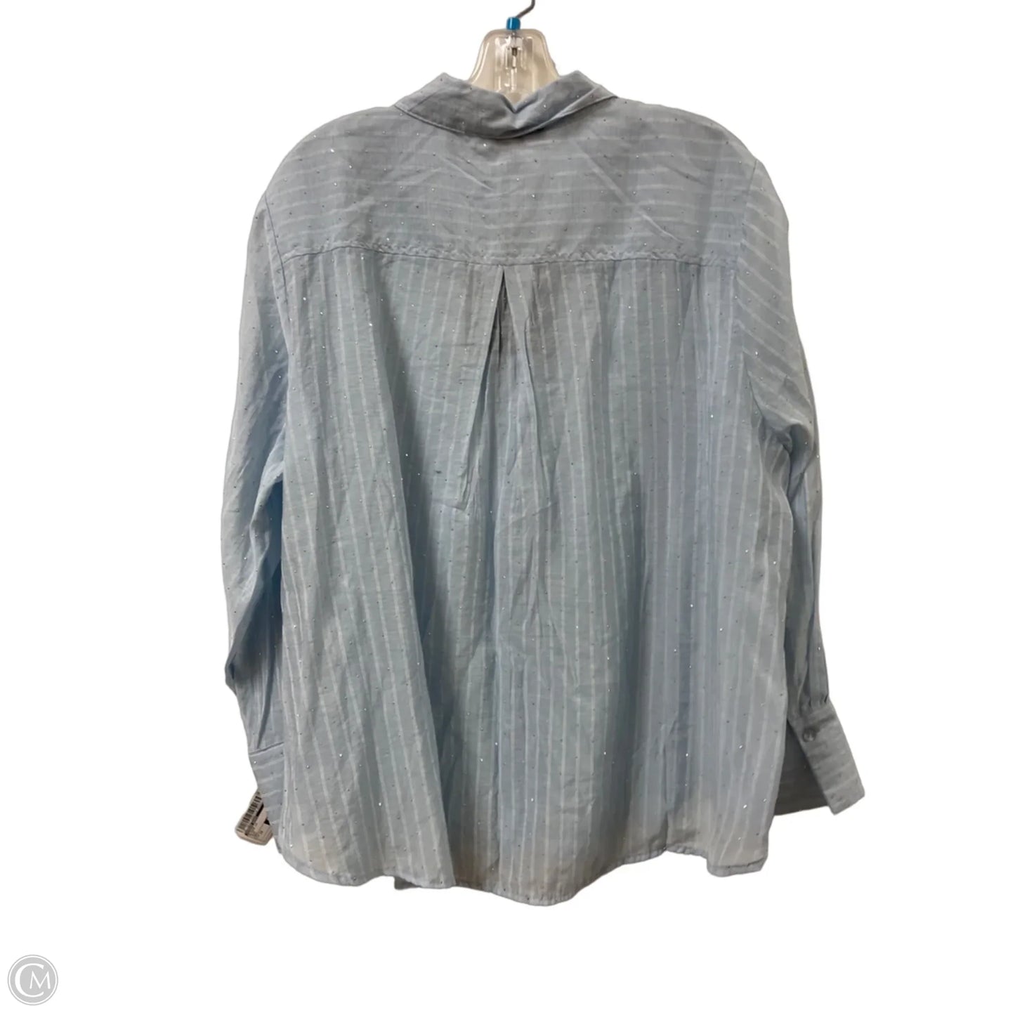 Blouse Long Sleeve By Modern Works In Blue, Size: 1x