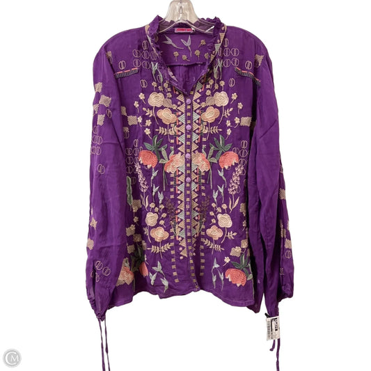 Blouse Designer By Johnny Was In Purple, Size: Xl