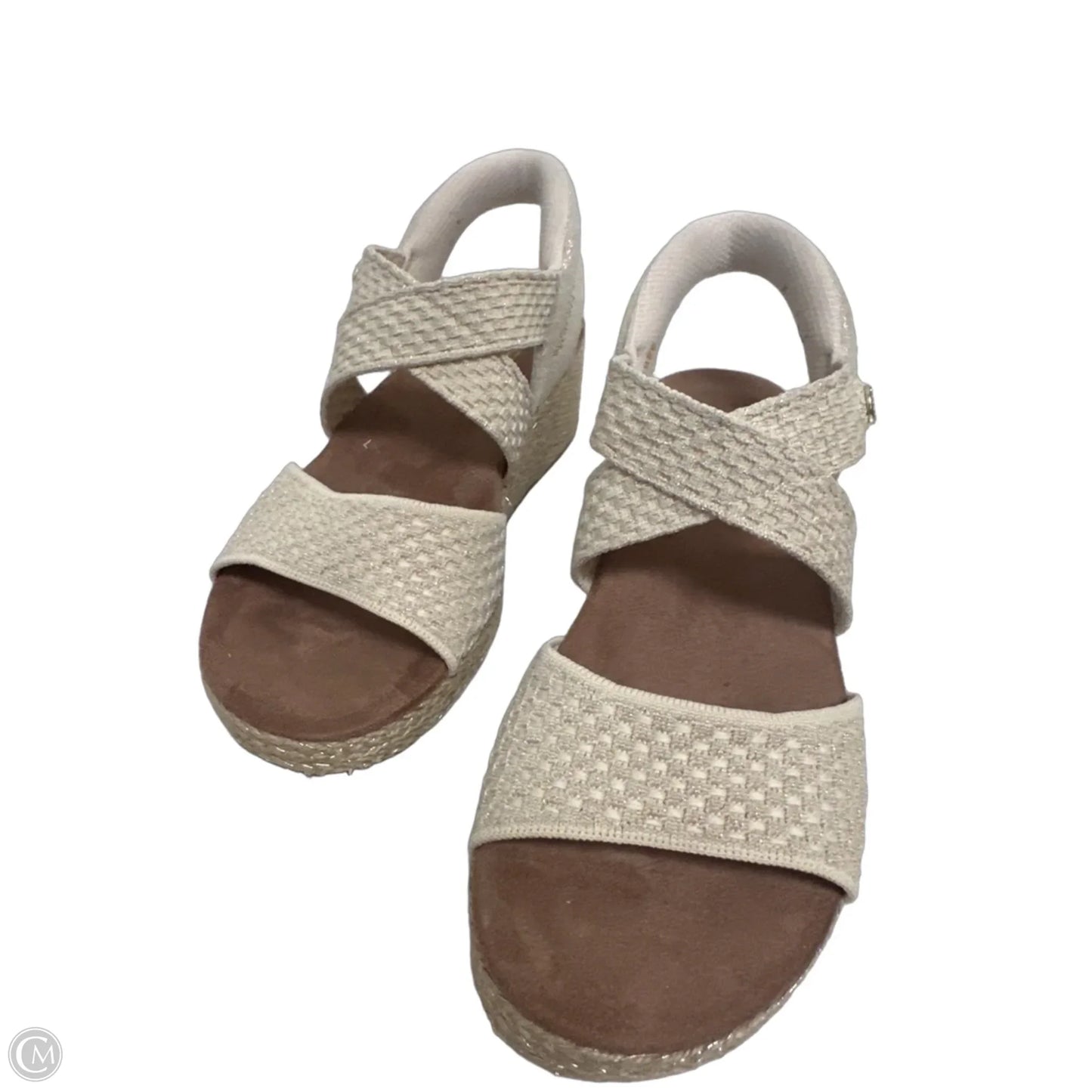 Sandals Heels Wedge By Skechers In Cream, Size: 8