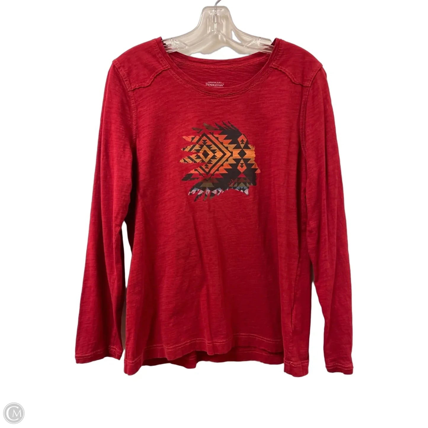 Top Long Sleeve By Pendleton In Red, Size: L