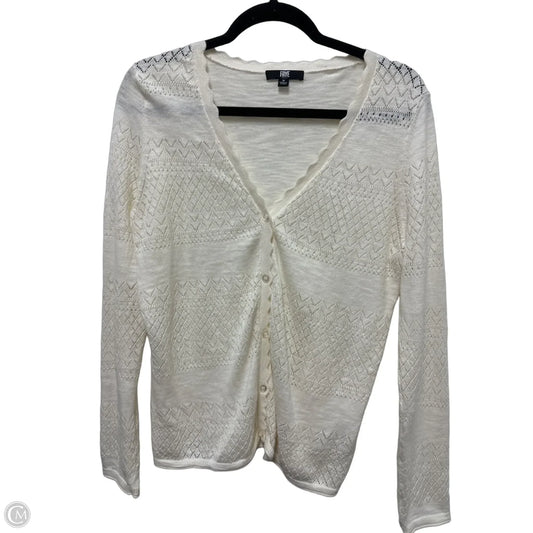 Sweater Cardigan Designer By Frye In Cream, Size: M