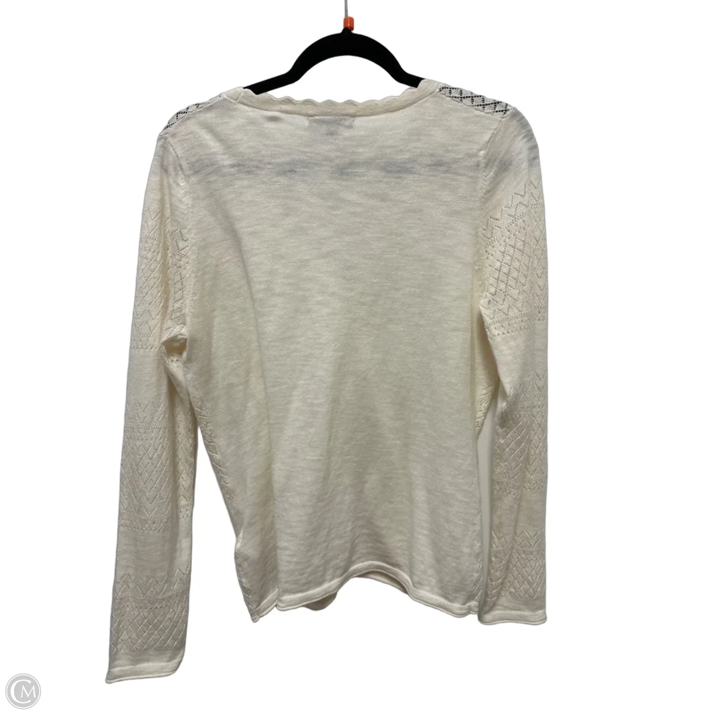 Sweater Cardigan Designer By Frye In Cream, Size: M