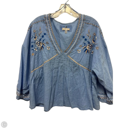 Top Long Sleeve By Cupio In Blue, Size: Xl