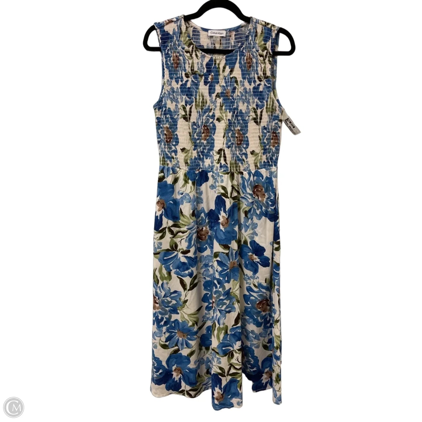 Dress Casual Maxi By Calvin Klein In Blue, Size: S