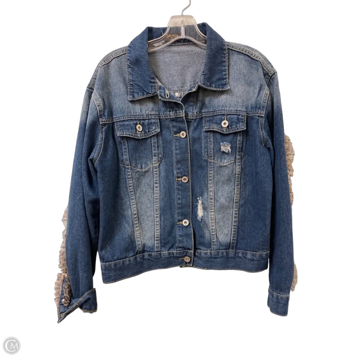 Jacket Denim By Clothes Mentor In Blue Denim, Size: L