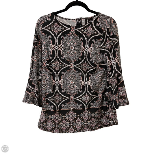 Top Long Sleeve By New Directions In Black, Size: S