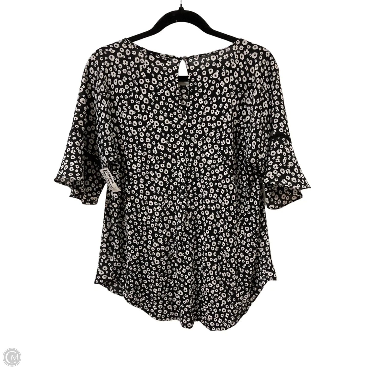 Top Short Sleeve By Loft In Black, Size: S