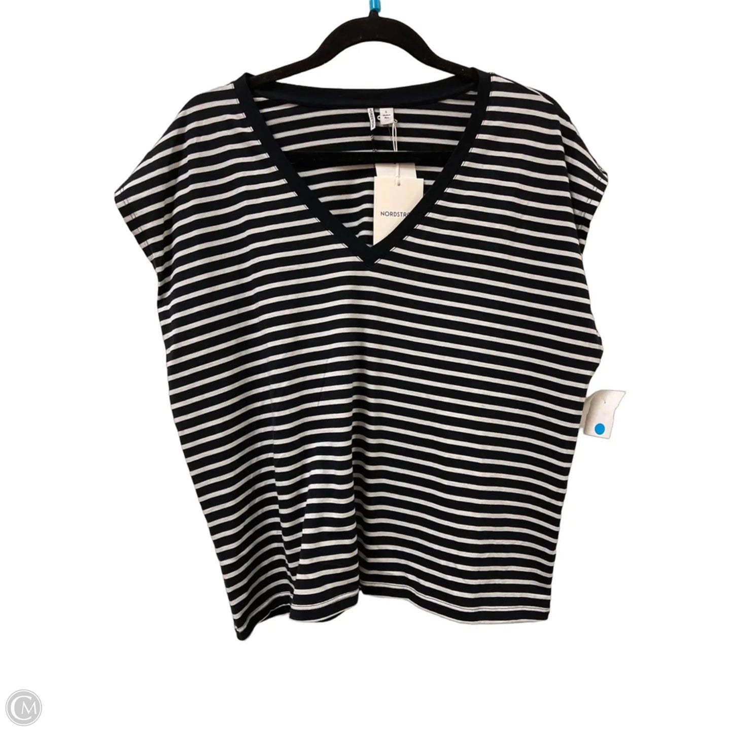 Top Short Sleeve By Nordstrom In Black & White, Size: L