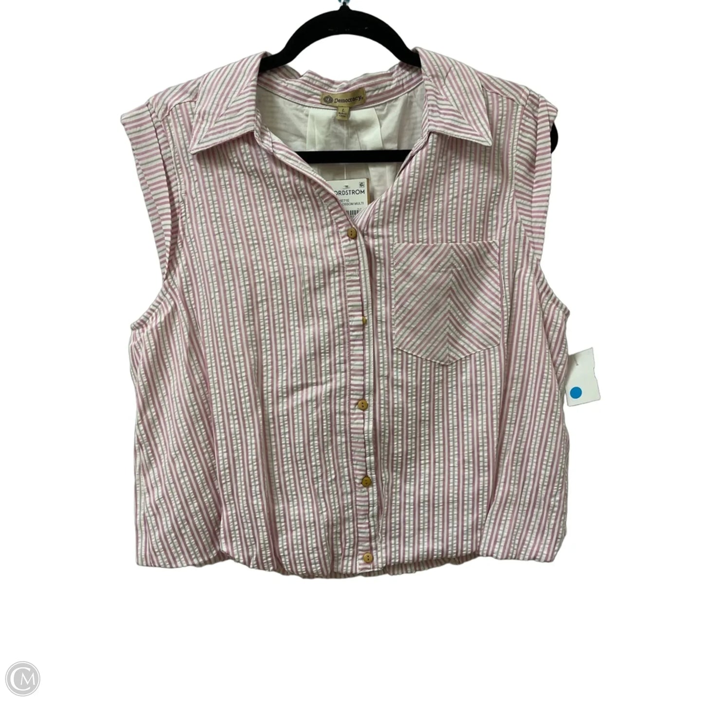Blouse Short Sleeve By Democracy In Pink, Size: L