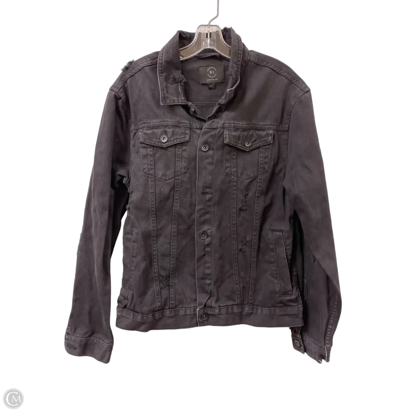 Jacket Denim By Cotton On In Black Denim, Size: L