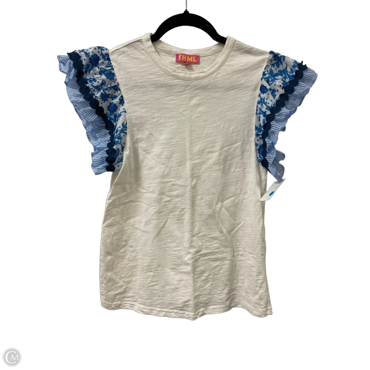 Top Short Sleeve By Thml In White, Size: S