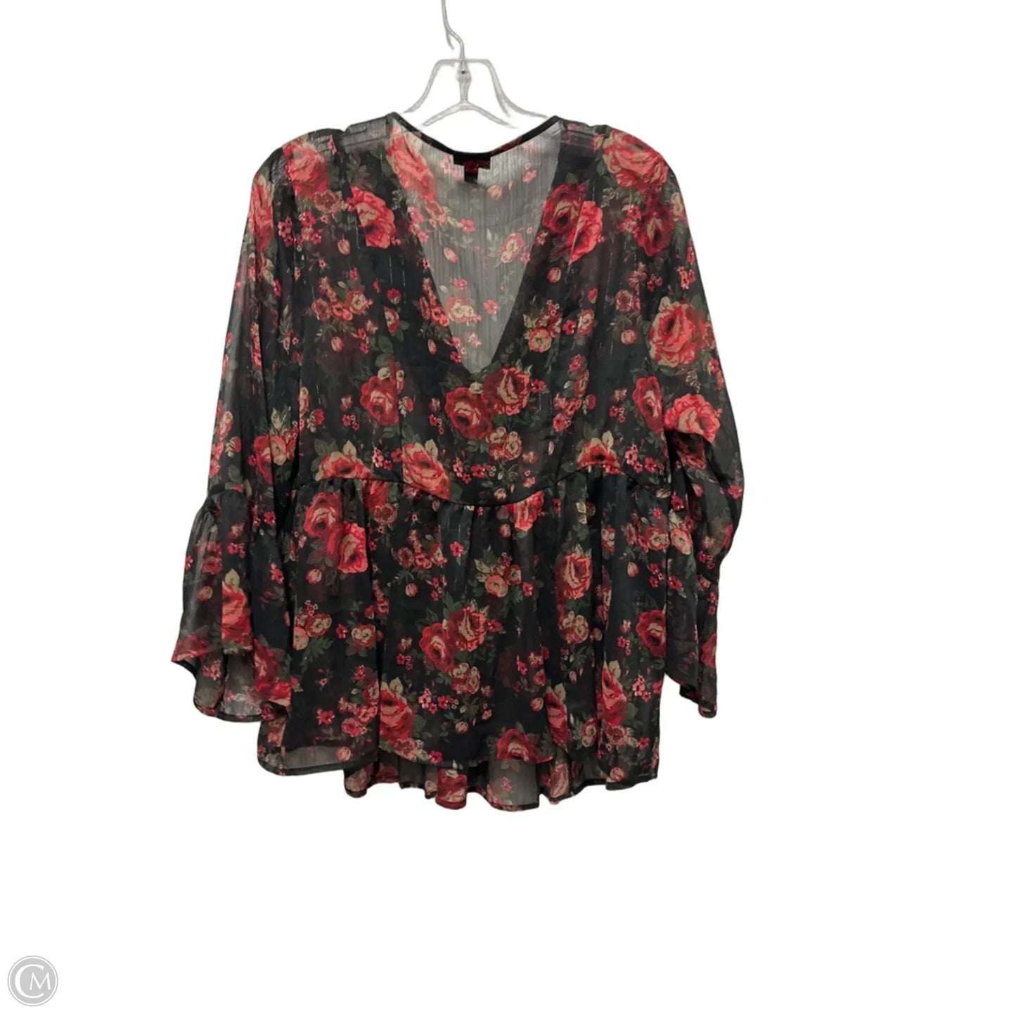 Top Long Sleeve By Torrid In Floral Print, Size: Xl