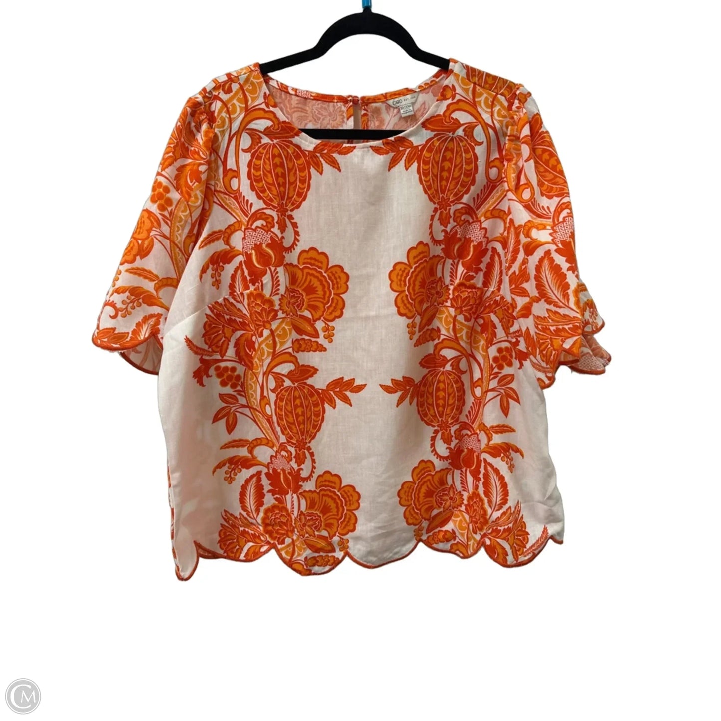 Top Short Sleeve By Cato In Orange, Size: 2x