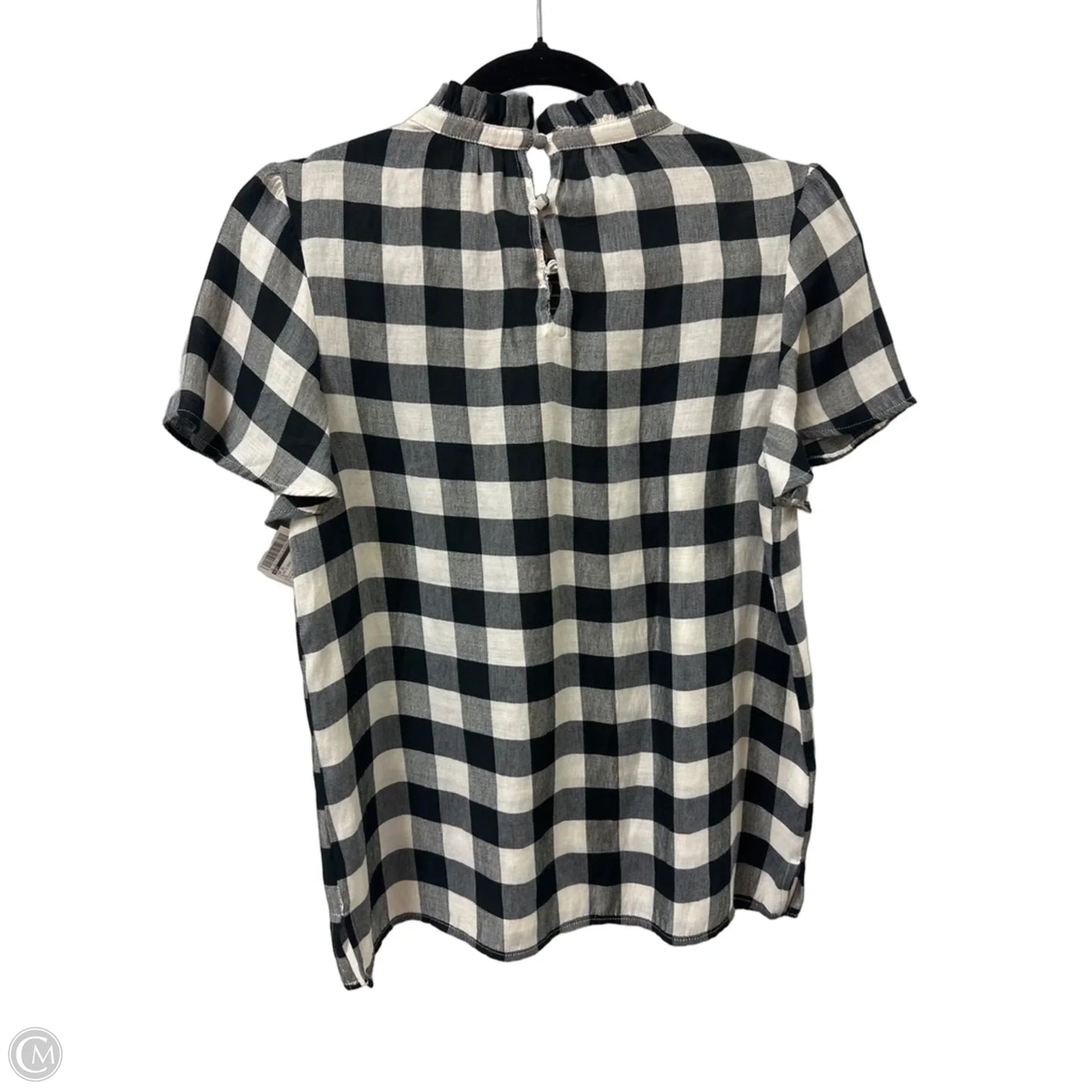 Top Short Sleeve By Loft In Black & Cream, Size: Xs