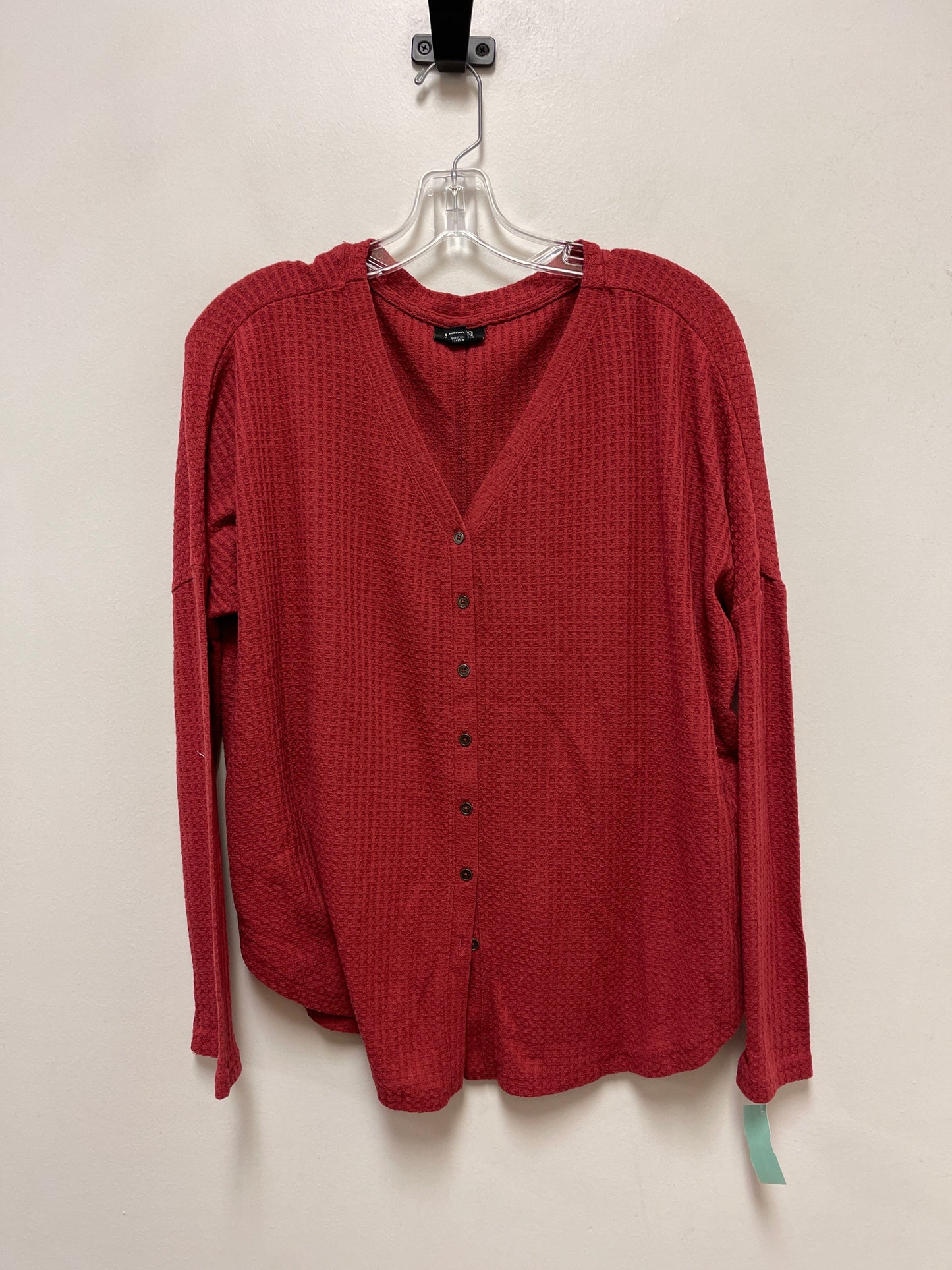 Top Long Sleeve By Ana In Red, Size: S