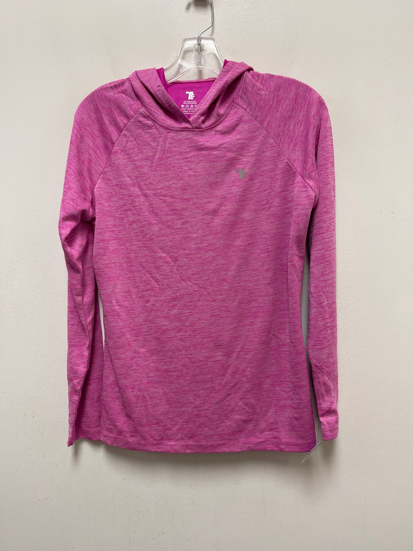 Pink Athletic Top Long Sleeve Collar Clothes Mentor, Size L
