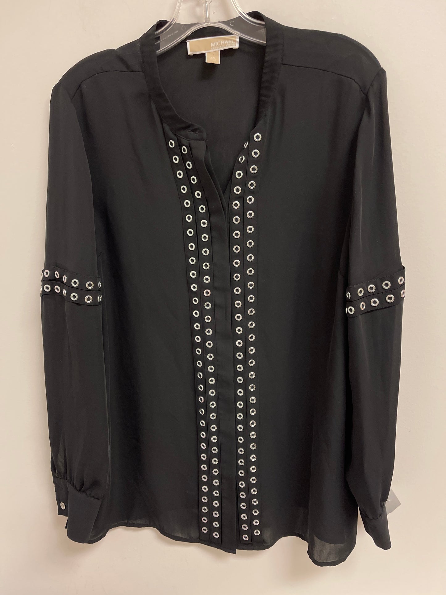 Black Top Long Sleeve Michael By Michael Kors, Size Xl