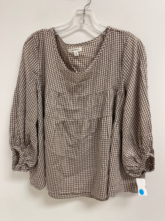 Brown Top Long Sleeve Max Studio, Size L