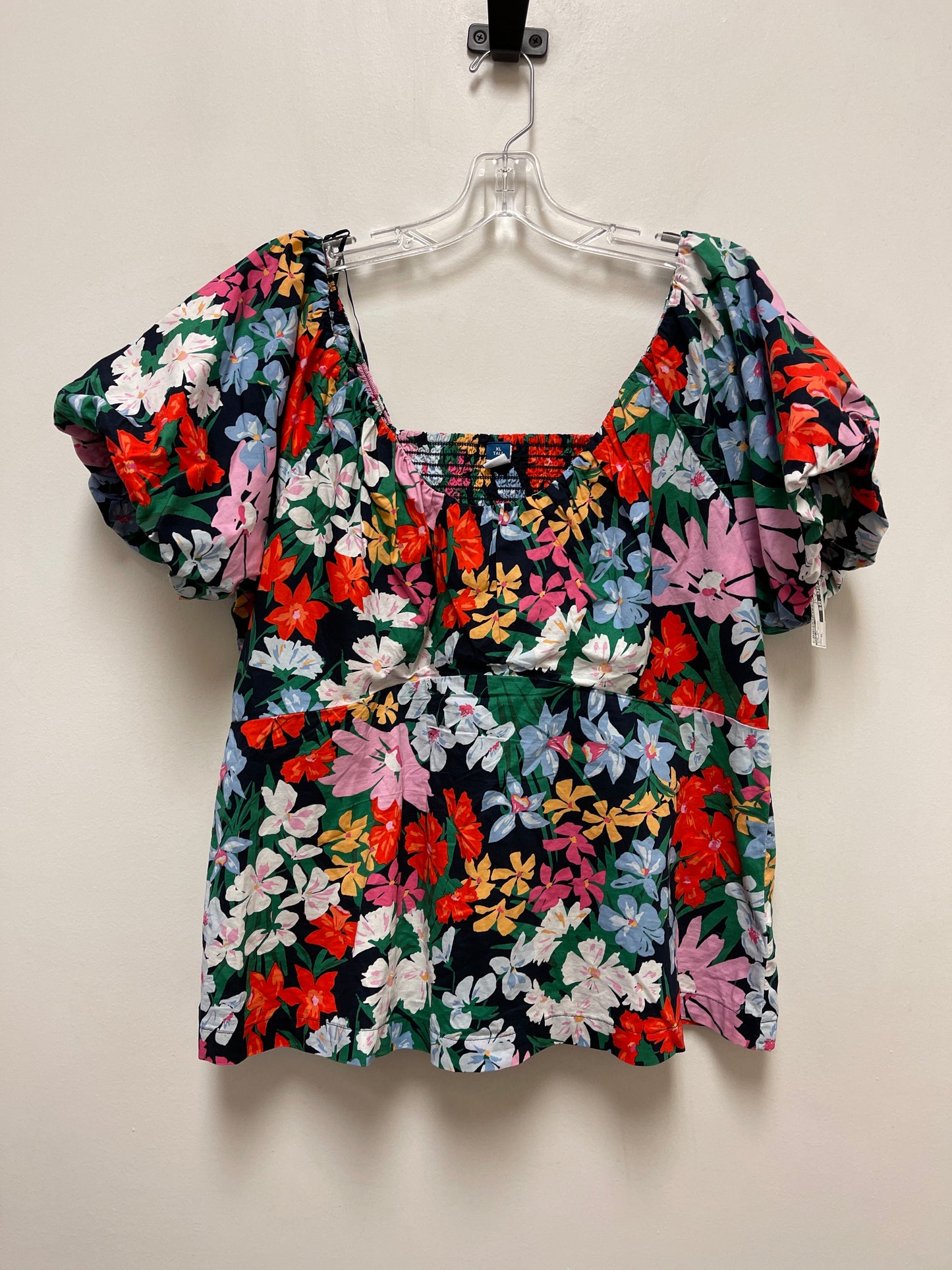 Floral Print Top Short Sleeve Old Navy, Size Xl