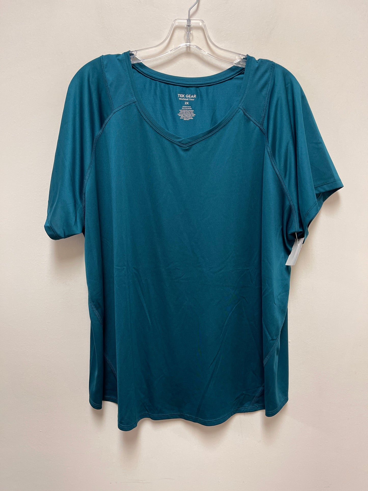 Teal Athletic Top Short Sleeve Tek Gear, Size 2x