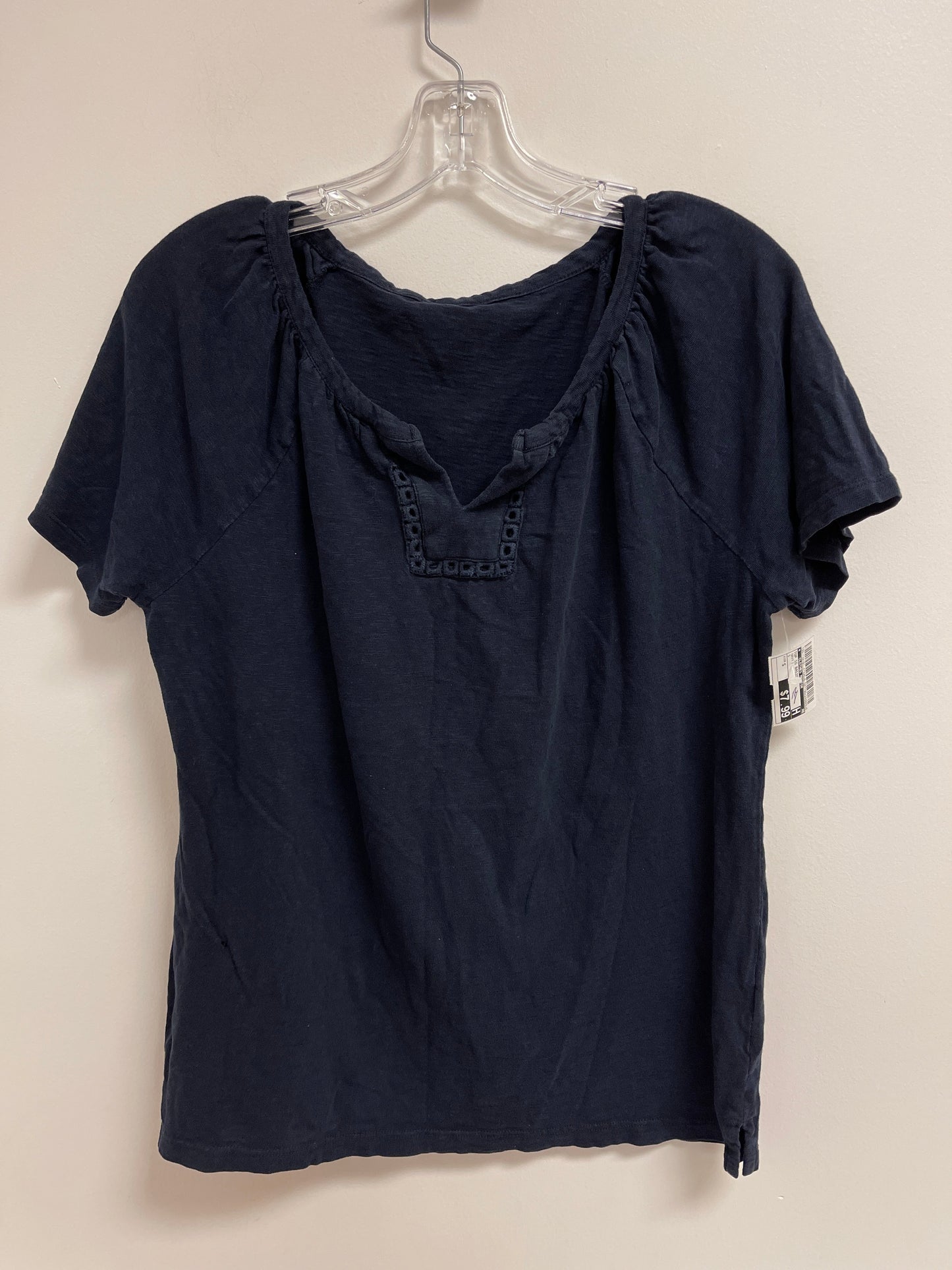 Navy Top Short Sleeve Basic Clothes Mentor, Size S