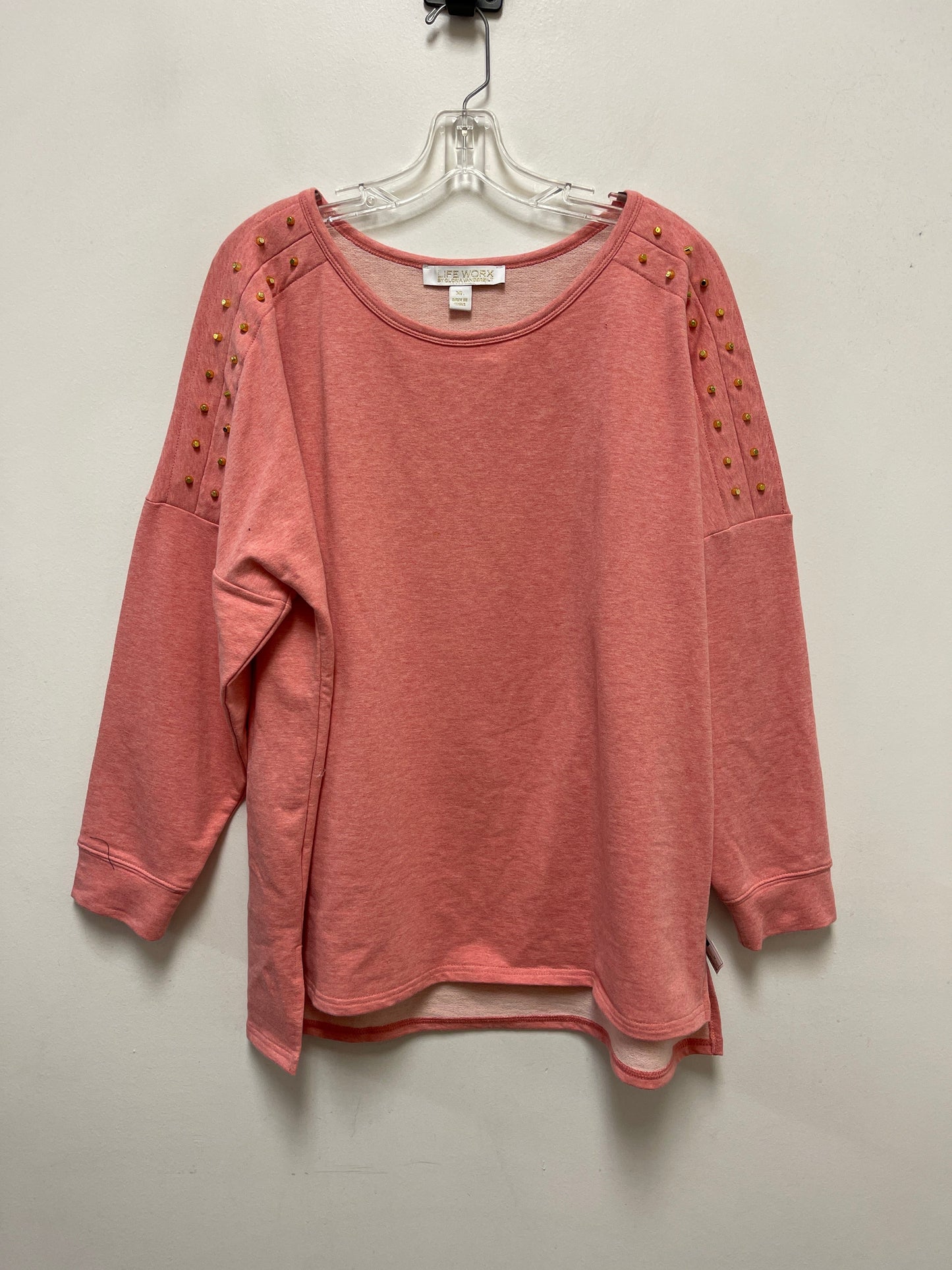 Sweater By Gloria Vanderbilt In Coral, Size: Xl