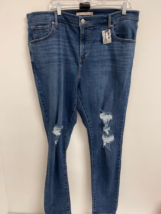 Jeans Skinny By Levis In Blue Denim, Size: 18