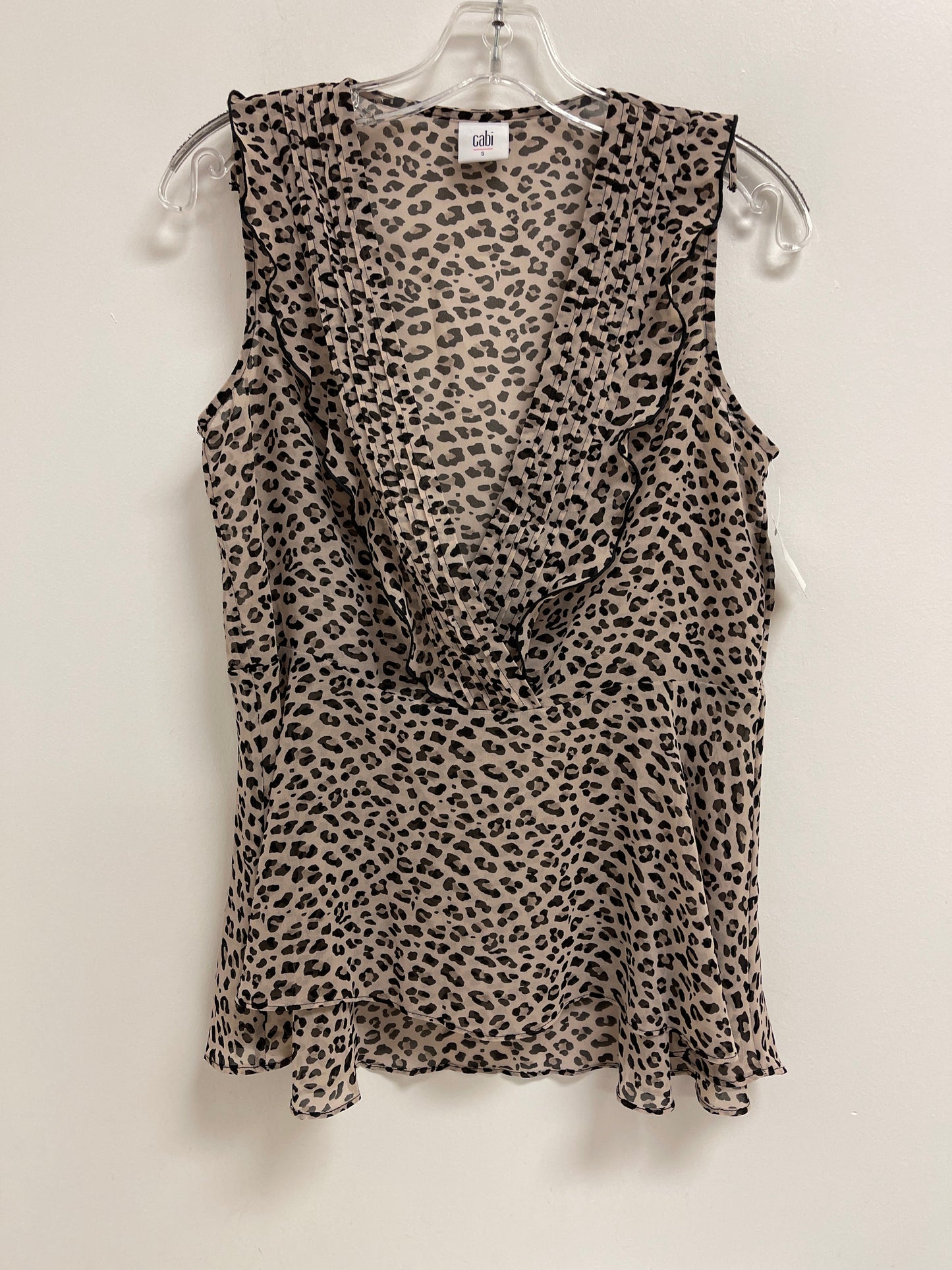 Top Sleeveless By Cabi In Animal Print, Size: S