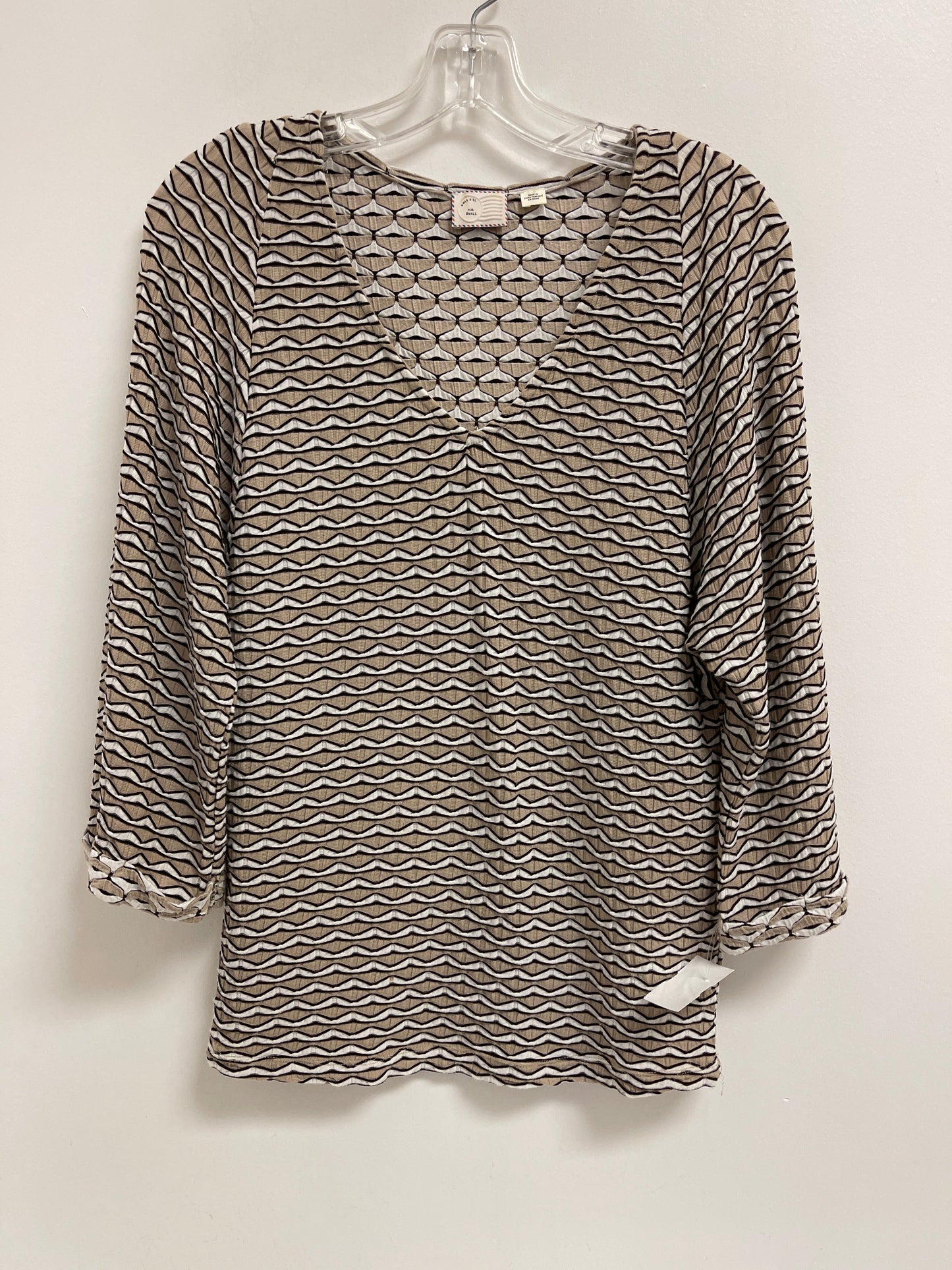 Top Long Sleeve By Anthropologie In Cream, Size: S