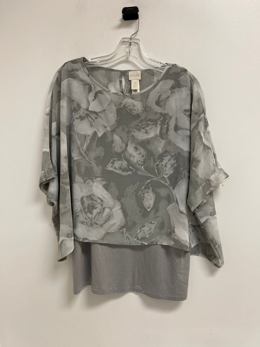 Top Short Sleeve By Chicos In Grey, Size: M