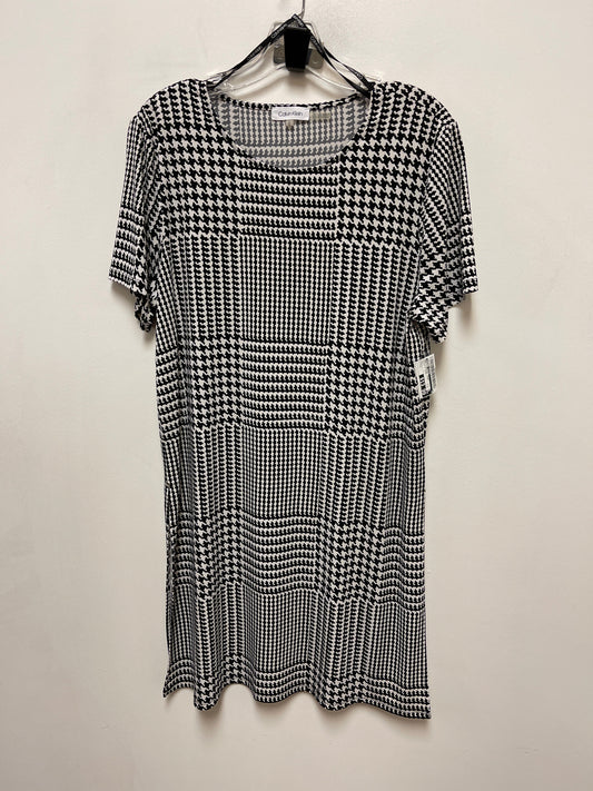 Dress Casual Short By Calvin Klein In Black & Cream, Size: L