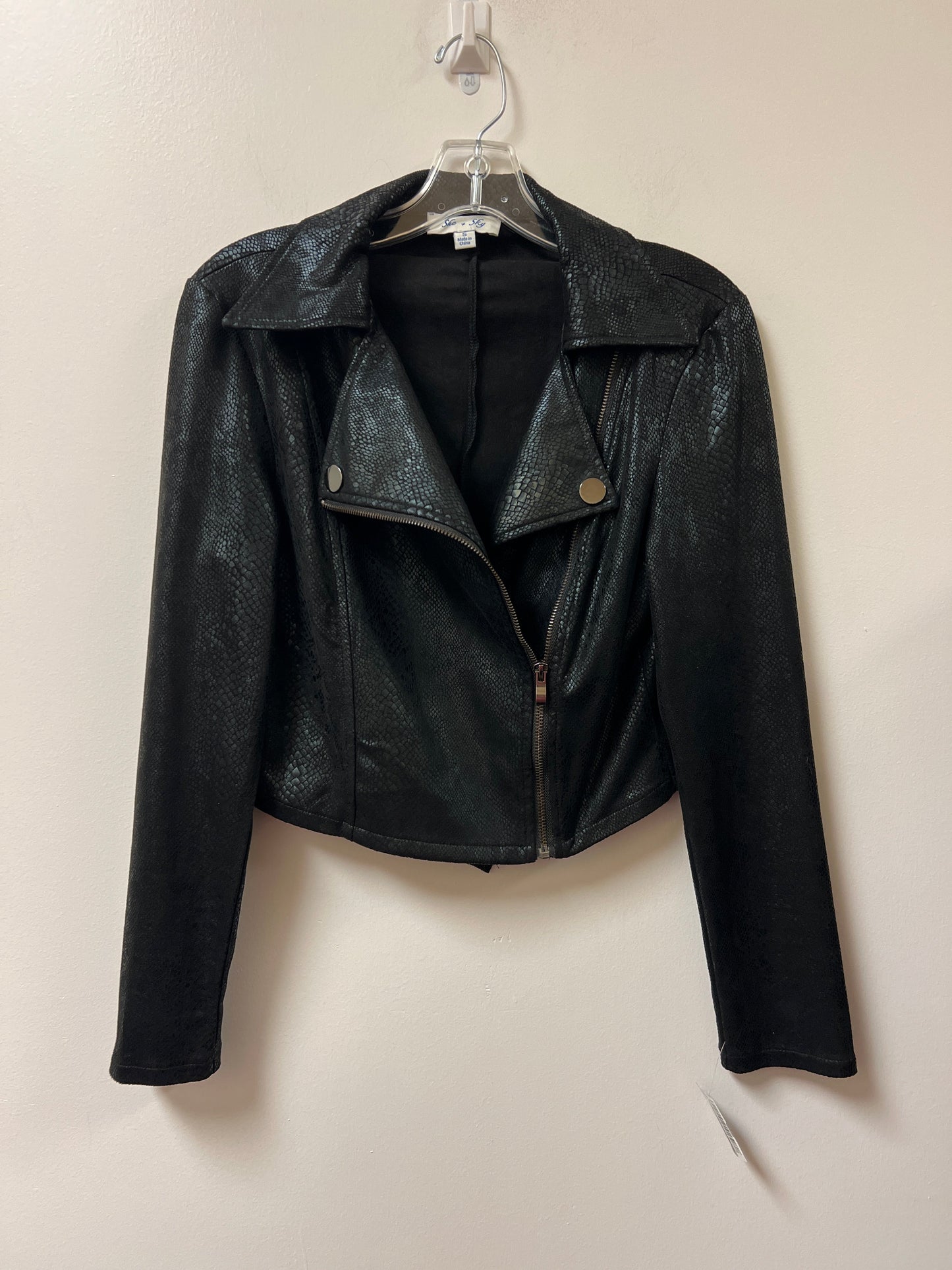 Jacket Moto By She + Sky In Black, Size: S