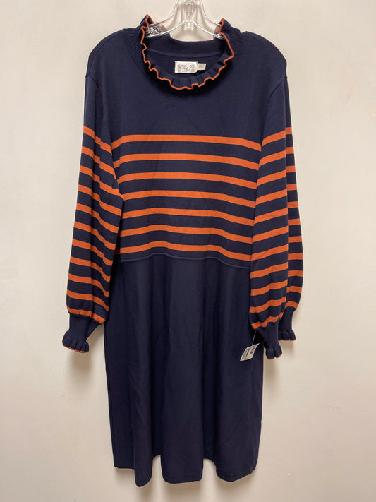 Dress Casual Midi By Eliza J In Navy, Size: 3x