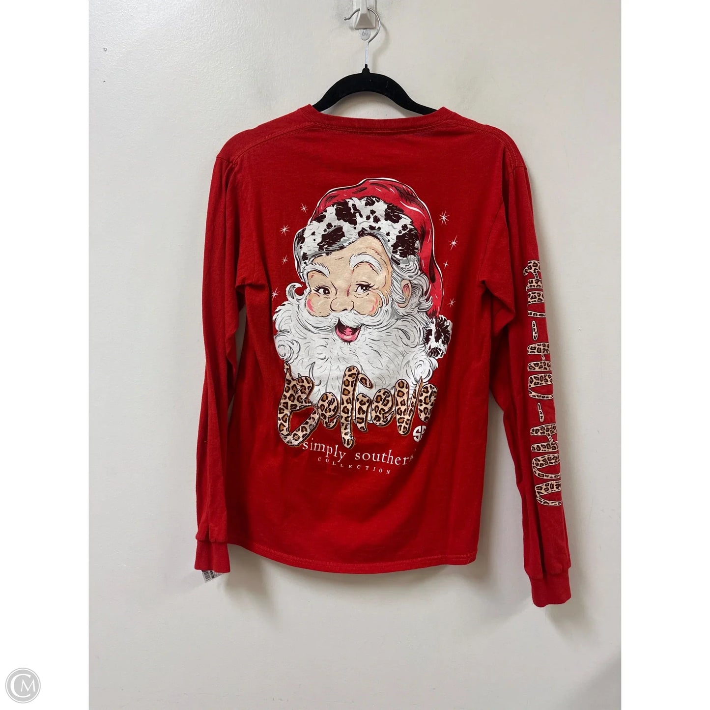 Top Long Sleeve By Simply Southern In Red, Size: S