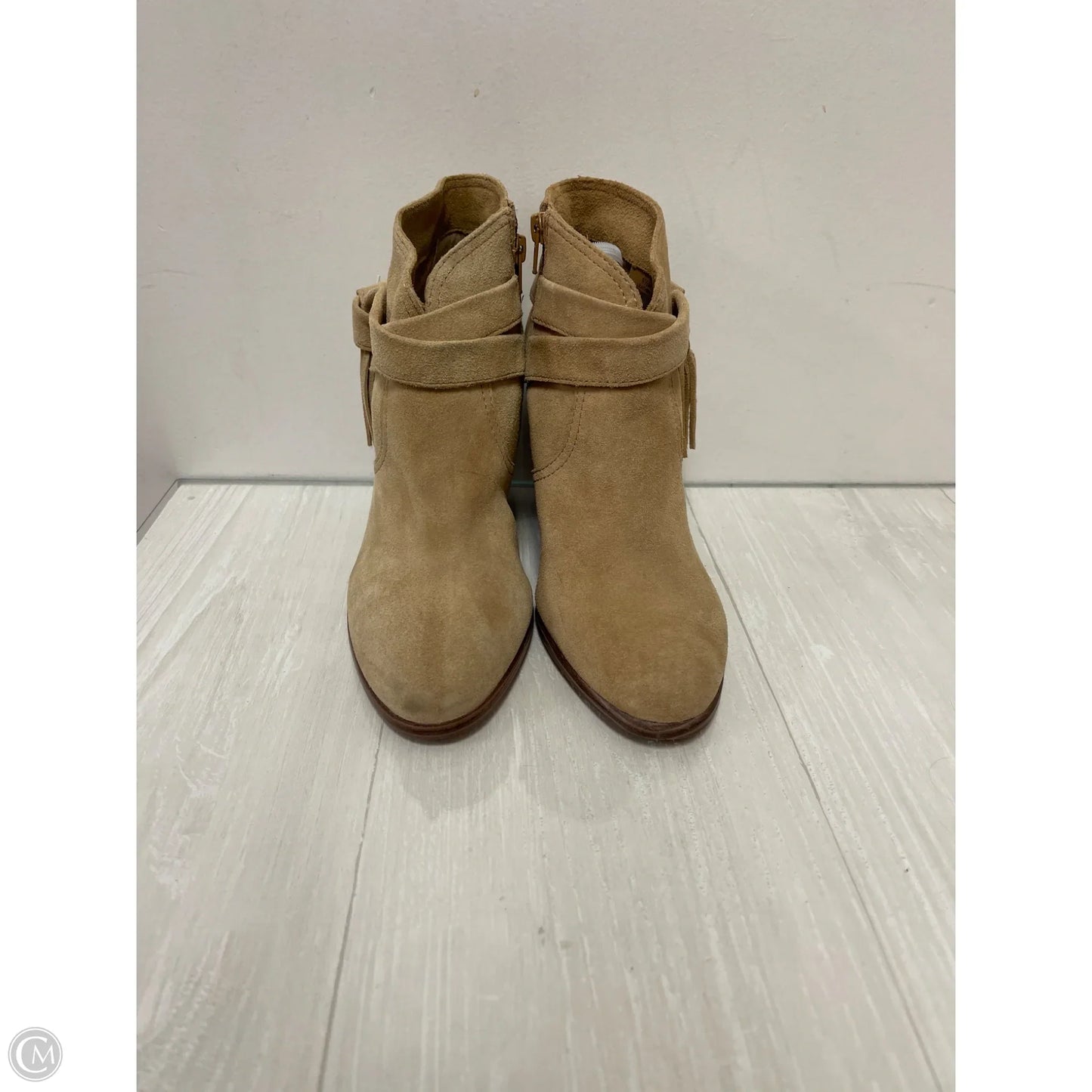 Boots Ankle Heels By Vince Camuto In Tan, Size: 9.5